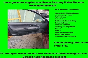 Türverkleidung Links vorne Volvo V40 Kombi 1,8